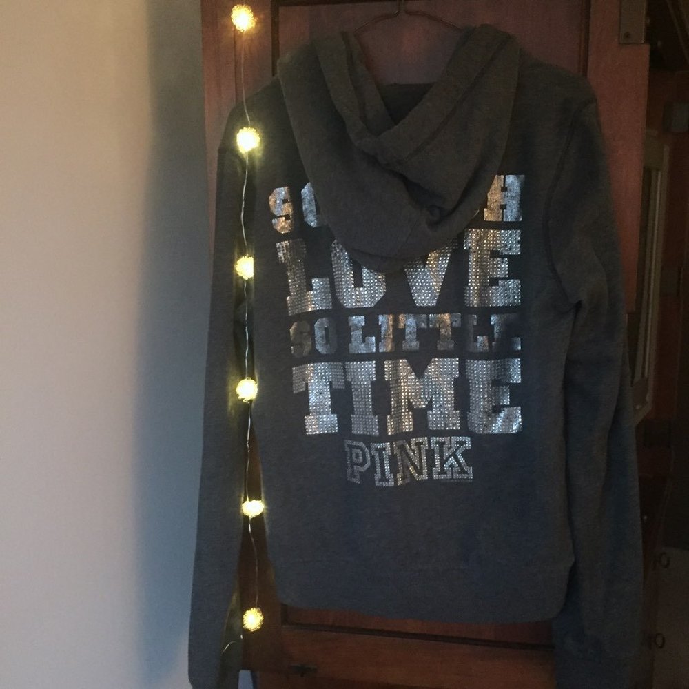 SOLD--PINK Victoria Secret zipper hoodie - Picture 7 of 7